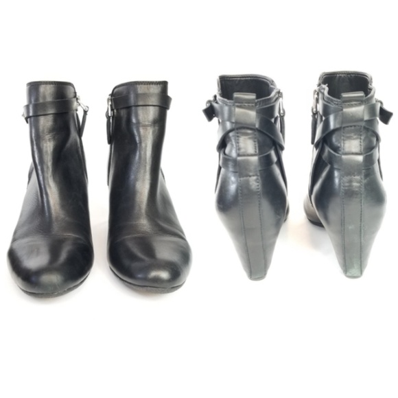 Sam Edelman Maddox Black Leather Booties Size 9.5 - Picture 3 of 8